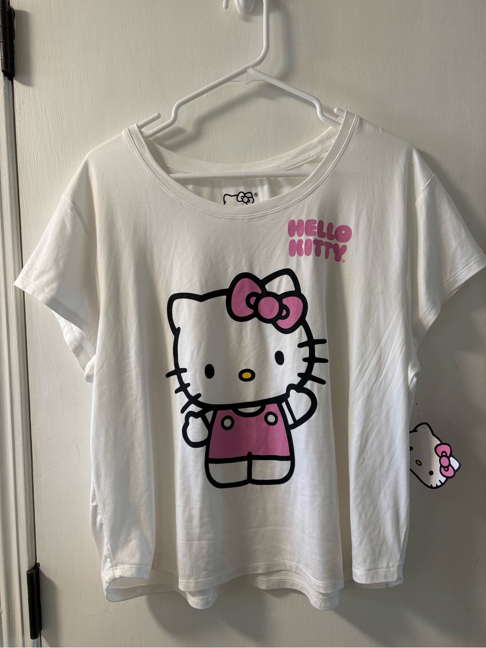 Hello Kitty White Tee with Pink Graphic Bow and Outfit